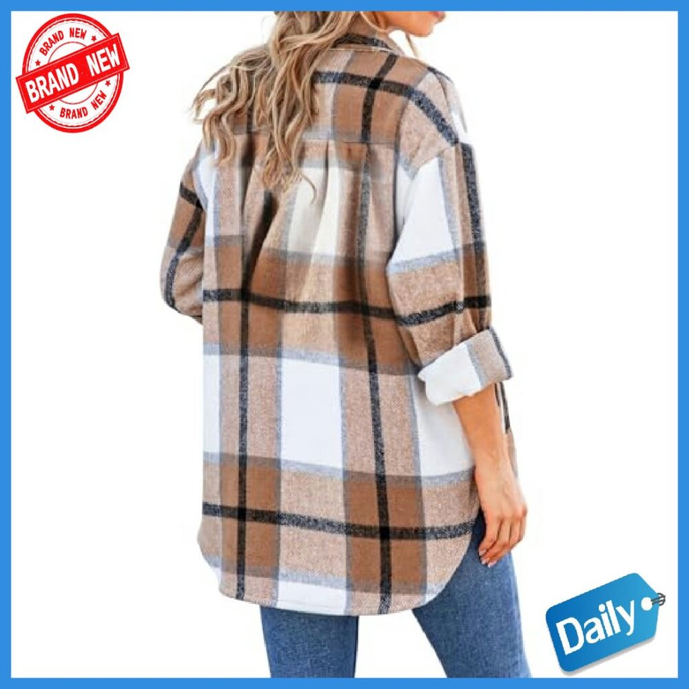 Soft Flannel Shacket Jacket Button Down Blouse Ch… - image 5